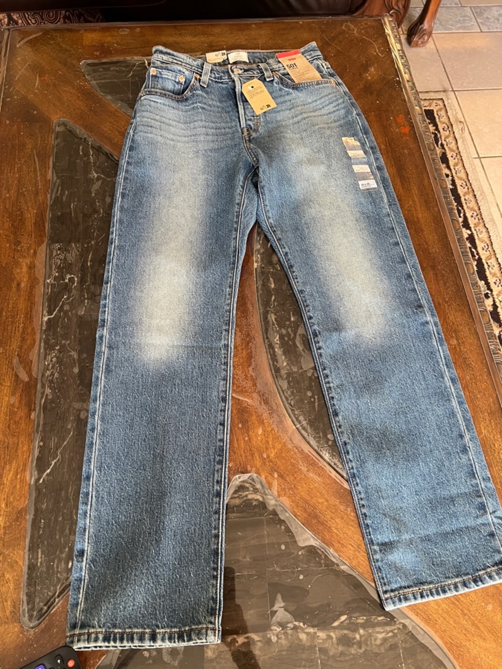 Levi's Straight-Leg Jeans in Faded Blue Wash